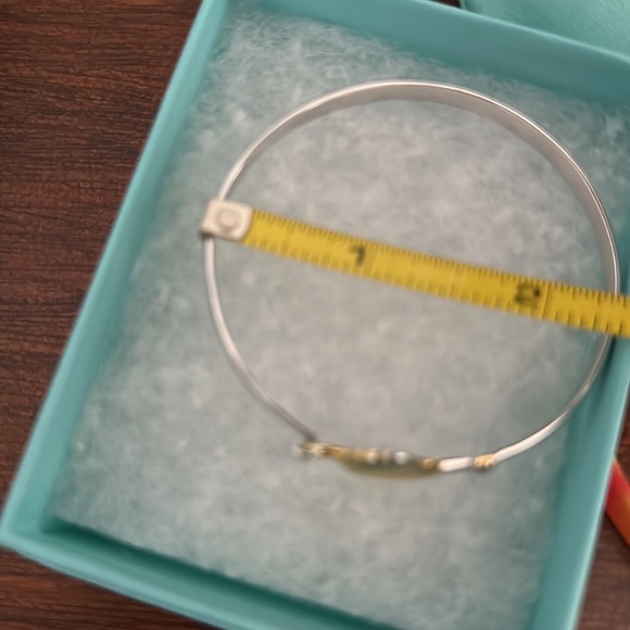 SS Gold Shell Ocean Theme Cuff Bracelet CZ Stones - Picture 3 of 8